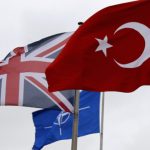 A Turkish flag flies among others flags of NATO members during the North Atlantic Council at the Alliance headquarters in Brussels
