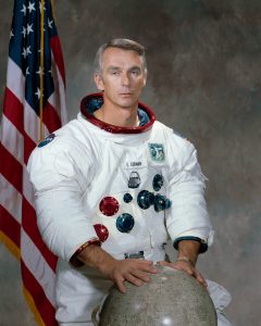 epa05723219 An undated handout photo made available by NASA on 17 January 2017 shows US astronaut Eugene Cernan. American astronaut Eugene 'Gene' Cernan, the commander of the final Apollo lunar landing mission in 1972, 'the last man to walk on the Moon,' died at the age of 82 on 16 January 2017, NASA confirmed.  EPA/NASA HANDOUT  HANDOUT EDITORIAL USE ONLY
