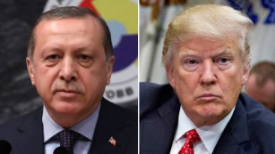 Turkish President Erdogan (L) spoke to US President Trump on Tuesday for the first time since Trump&#39;s inauguration.