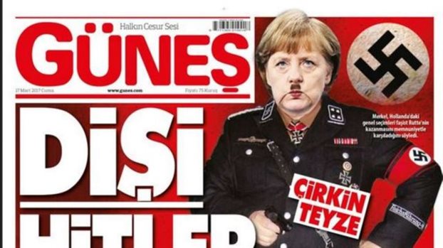 Τουρκική εφημερίδα εμφανίζει την Μέρκελ σαν Χίτλερ