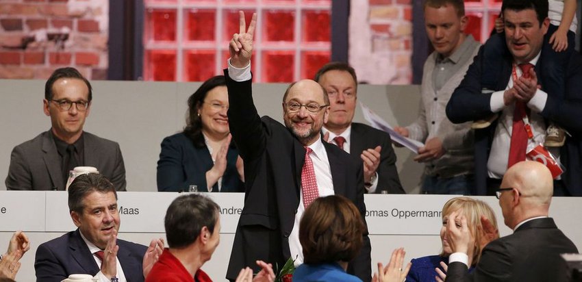 Πανηγυρική εκλογή Σουλτς με το απόλυτο 100% στους Σοσιαλδημοκράτες: «Θέλω να γίνω καγκελάριος» [photos]