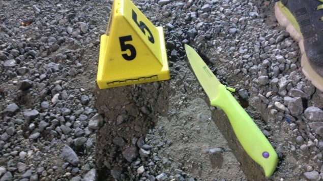 A knife used in a terror attack on Friday, June 16 2017 near Jerusalem's Old City. (Israel Police)