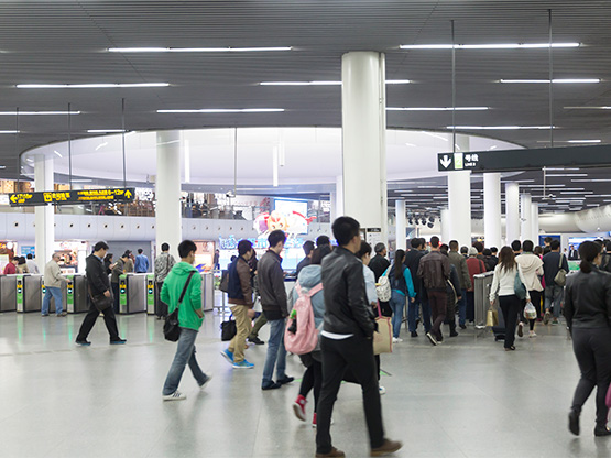 People walking in station People walking in station