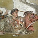 300px-Alexander_and_Bucephalus_-_Battle_of_Issus_mosaic_-_Museo_Archeologico_Nazionale_-_Naples_BW